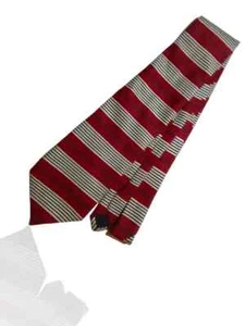 Claiborne Herren Seidenkrawatte, rot/silber/schwarz gestreift. SB-10 - Bild 1 von 5