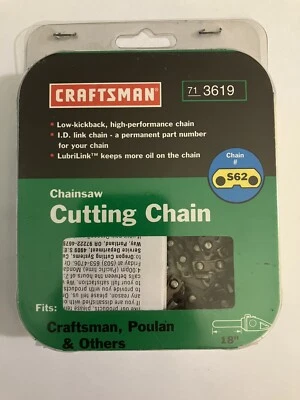"Cadena de corte de motosierra Craftsman 713619 18"" se adapta a Poulan" Foto 1 de 2