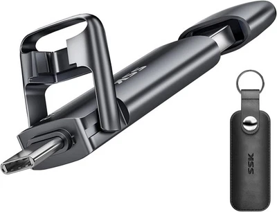 SSK 1TB USB Drive,External SSD Fast 550MB/s 2-in-1 Dual-Drive Type 1 TB, Grey - Image 1 of 4