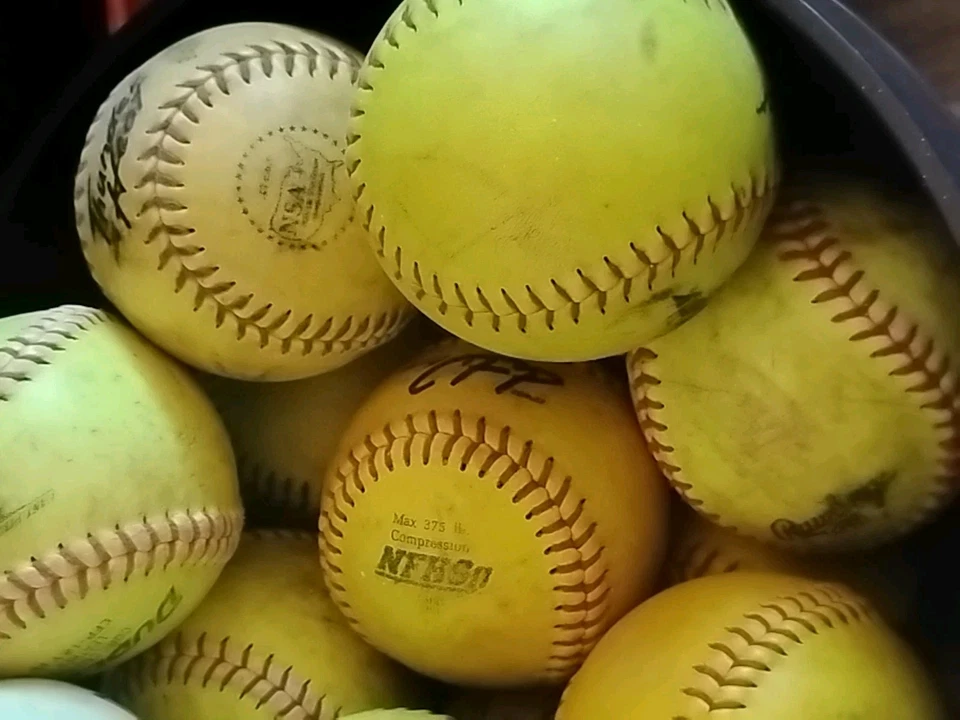 Lote de 16 bolas de softbol amarillas de 12 pulgadas (Trump, Rawlings, Bownet, Worth y Dudley Foto 1 de 1