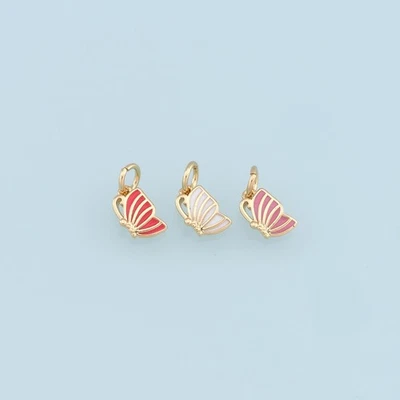 Collar colgante de taza de esmalte pequeño relleno de oro de 18 quilates para suministros para hacer joyas hágalo usted mismo Foto 1 de 4