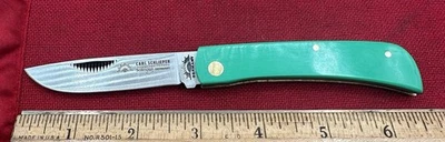 German Eye Clodbuster Jr Folding Knife Stainless Steel Blade Green Synthetic NIB - Image 1 of 4