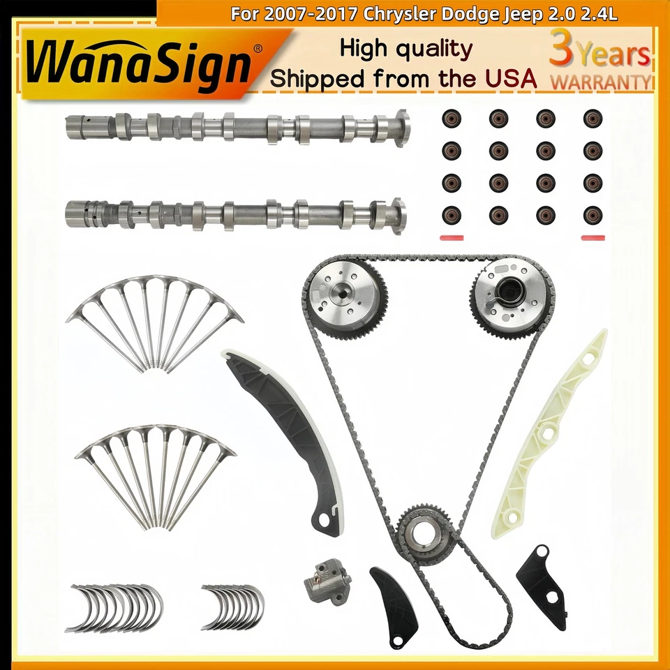Kit de cadena de distribución del árbol de levas de pieza del motor para Chrysler Dodge Jeep 2.0 2007-2017 2.4L Foto 1 de 4