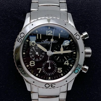 宝玑 Type XX Aeronvale 3800ST/92/SW9 钢制黑色表盘自动表男士腕表 — 第 1/4 张图片