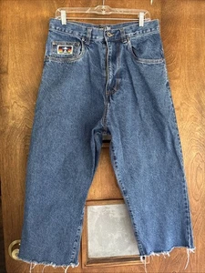 Jeans holgados vintage Alien Workshop alterados con extremos de pierna cortados, entrepierna 32w x 23 - Imagen 1 de 10