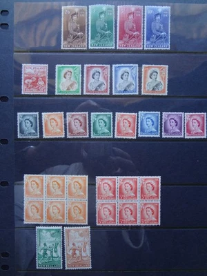 Nueva Zelanda 1953-4 QE11 juego completo MLH, reina a caballo altos valores precioso conjunto Foto 1 de 3