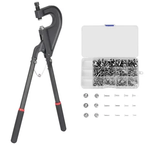 Heavy Duty Hand Rivet Squeezer Kit, Adjustable Height Semi Tubular Rivet Tool... - Picture 1 of 6