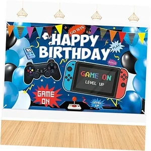 Video Game Birthday Backdrop, Happy Birthday Gaming Banner, Gaming Theme Party - Picture 1 of 8