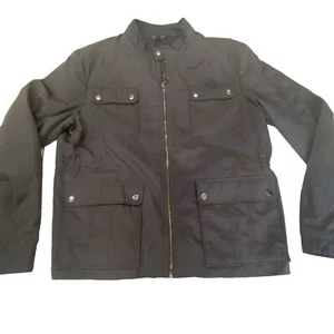 HUGO BOSS BLACK POLYESTER BLEND LIGHT ZIP FRONT LONG SLEEVE JACKET MEN'S 44 R - Picture 1 of 11