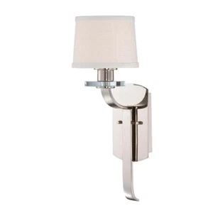 Lampada Parete da Corridoio Optikglas Lino Metallo Argento H 16,5 CM 1 Fiamma - Foto 1 di 1