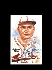 Johnny Mize Hand Signed Perez Steele Hall Of Fame Postcard  Autograph