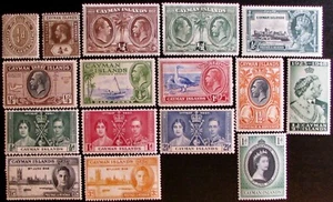 1913-53 CAYMAN ISLANDS #32-150: F/VF MH/Used lot of 16 'KGV to QEII' issues - Picture 1 of 2