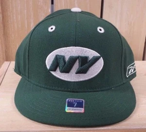 VINTAGE REEBOK NEW YORK JETS NFL FITTED HAT CAP GREEN WHITE MEN SZ 7- 8 A2 - Picture 1 of 1
