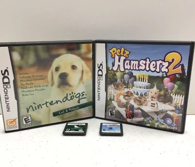 Nintendo DS Nintendogs Lab & Friends Petz Hamsterz 2pc Lot Game Case Manuals - Image 1 of 4