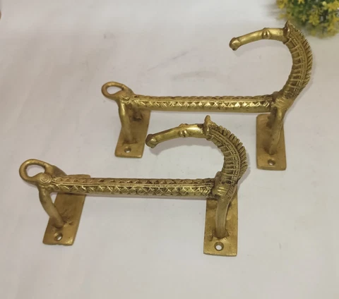 Brass Morgan Horse Door Pull Mule Tribal Art Lounge Handles Interior Décor HK581 Cover