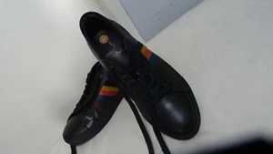 Paul Smith Men's Black Striped Calf Leather Lace-Up Low Sneakers - Picture 1 of 8