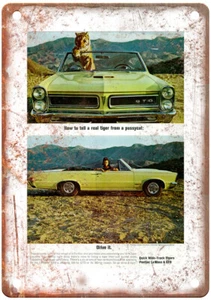 Vintage 1965 Pontiac GTO ad Auto Ad Reproduction Metal Sign A12277 - Picture 1 of 2