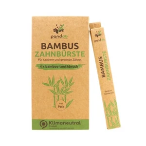 pandoo 4er Spar-Set - Bambus Hand-Zahnbürste - vegan & umweltfreundlich - Bild 1 von 9