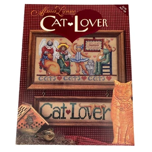 VTG Alma Lynne Designs CAT LOVER 1995 cross stitch pattern leaflet ALX-128 - Picture 1 of 7