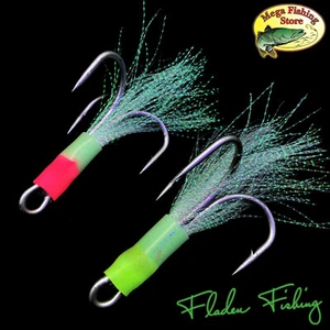 FLADEN Glow UV Drillinge - Pilker Meereshaken / Leucht Drilling - Norwegen Haken - Bild 1 von 4