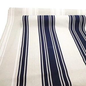 Linen Look Stripe Fabric Cotton Rich Curtain Cushion Material Home Decor Craft - Picture 1 of 15