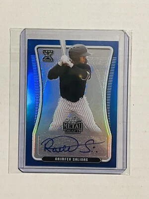 RAIMFER SALINAS 2021 Leaf Metal Draft 1990 RC Blue Prism Auto 35/35 Yankees - Image 1 of 2