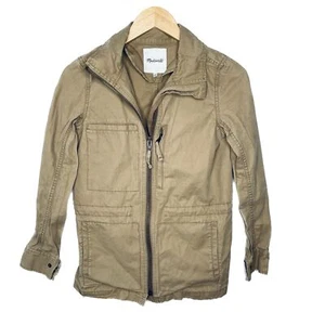 Madewell Fleet Jacke Utility hellbraun Damen XS durchgehender Reißverschluss Kordelzug Taille Baumwolle 3394 - Bild 1 von 10