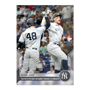 2022 Topps MLB NOW 394 AARON JUDGE TIE BABE RUTH FOR MULTI HR GM YANKEES PRESALE