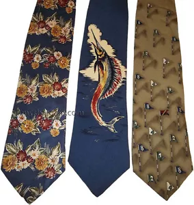 Lote de 3 cortador de corbata y buck diseñador de seda para hombre ropa de cuello hecha en EE. UU. - Imagen 1 de 7