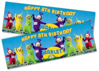 DAILYGIFTS x2 Personalised Birthday Banner Cartoon TV Show Design Kids Party Decoration 701