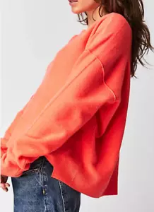 NEW FREE PEOPLE RED CHERRY GLOW LUNA PULLOVER SWEATER SZ XS - Picture 1 of 9
