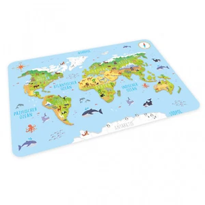 stabiles Vinyl Tischset Weltkarte Kinder Platzset abwaschbar - Bild 1 von 5