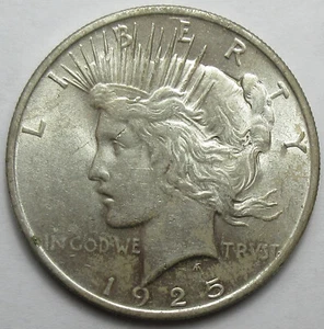 1925 Silver Peace Dollar -AU- (#916k) - Picture 1 of 2