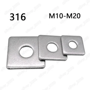 316 Stainless Steel Square Washer M10 M12 M16 M20 - Picture 1 of 6