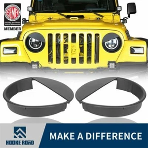 Hooke Road Angry Bird Front Headlight Lamp Cover Trim For 97-06 Jeep Wrangler TJ - Picture 1 of 12