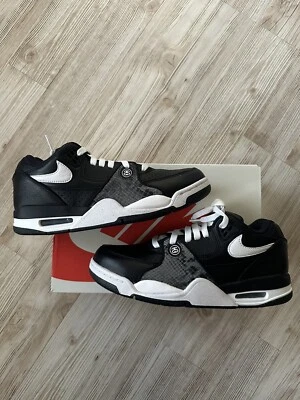 Stussy x Nike Air Flight 89 Low SP Black White FD6475-001 Size 8 - Image 1 of 4