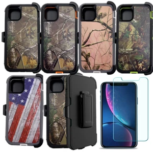 For iPhone 11 11 Pro MAX Camo Defender Case W/ Screen (Belt Clip Fits Otterbox) - Picture 1 of 8