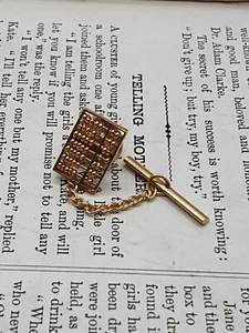 VINTAGE 14ct YELLOW GOLD ABACUS TIE PIN - Picture 1 of 5