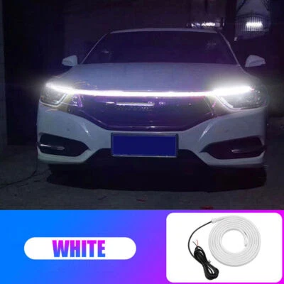 120cm 12V Campana Coche LED Luz Diurna Tira Impermeable Lámpara Flexible DRL Foto 1 de 4