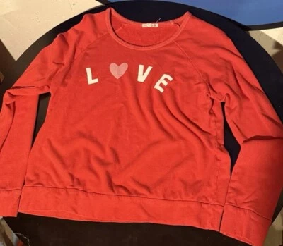Sunday Love Pullover Sweatshirt Red Size 2 Womens - Image 1 of 4