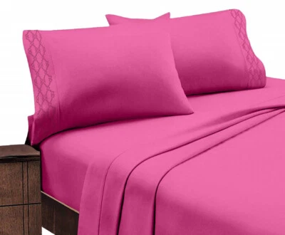 Home Sweet Home Extra Soft 1800 Series Luxury Embroidered Deep Pocket Sheet Set  - Image 1 of 4