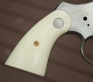 Ivory Grips For Revolver Colt Python I, E Frame Small Panel Resin #Random Silver - Picture 1 of 13
