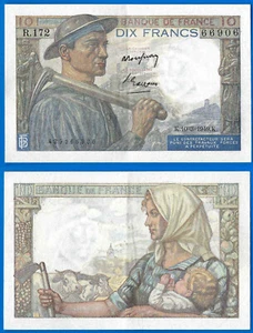 France 10 Francs 1949 10 March Miner Europe Franc Frcs Frcs Free Shipping World - Picture 1 of 3