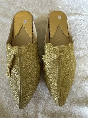 Mujer Zapatillas Piel Oveja, Zapatos Boda Marroquíes, Boda Fiesta Zapatillas, 9 Foto 1 de 4