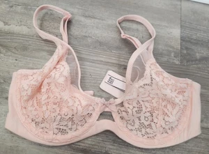 Victoria's Secret donna tg. Reggiseno 32 DD sfoderato Demi rosa pizzo trasparente - Foto 1 di 4