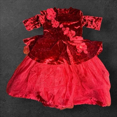 Vestido Princesa Bella Disney - Terciopelo Rojo y Tul - Talla 5/6 - Tienda Disney Foto 1 de 4