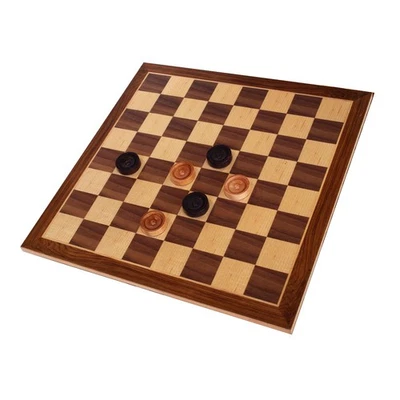 WE Games Old School Brown and Natural Wooden Checkers Set -11.75 in. - Image 1 of 4