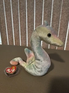 Neon 1999 Ty Beanie Babie Multicolor Ty-dye Seahorse 3up Boys Girls 4239 - Picture 1 of 4