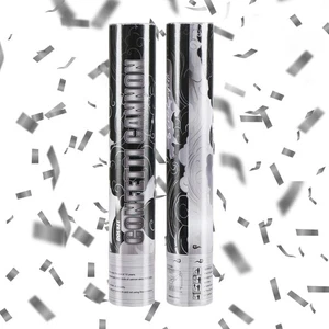 Wedding Confetti Poppers Silver, 2Pack Shiny Silver Mylar Confetti Poppers Ca... - Foto 1 di 7
