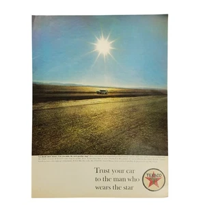 1963 Texaco Gas Vintage Print Ad Trust Your Car To The Man Who Wears The Star   - Picture 1 of 2